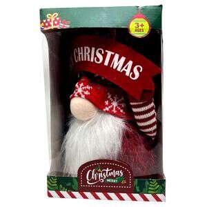 Merry Christmas Santa Gnome Lighted Sings Shakes Hat New In Box